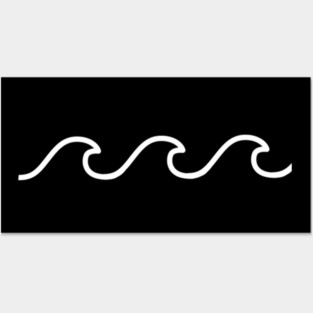 Wave Swirls - Minimal Outline of Ocean wave Posters and Art