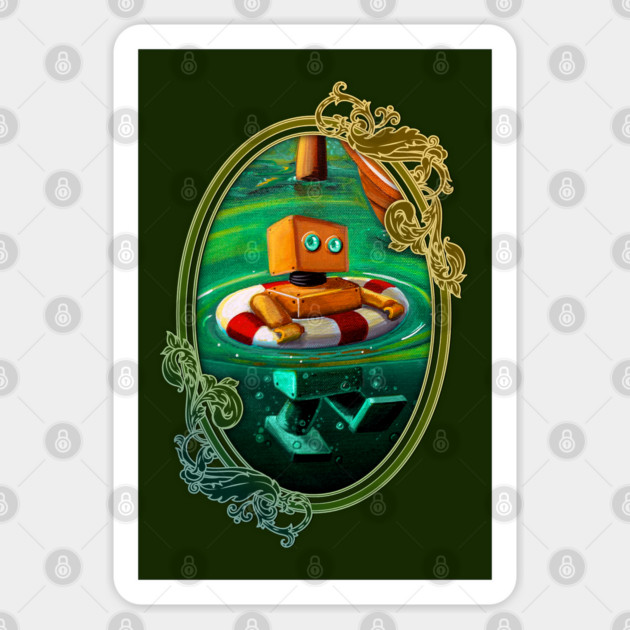 Tubing Robot Sticker by Rocket Girl