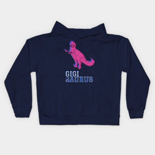 Gigi Saurus T Rex Pink Distressed Gift Idea Dinosaur Family Grandma Kids Hoodie