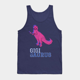 Gigi Saurus T Rex Pink Distressed Gift Idea Dinosaur Family Grandma Tank Top