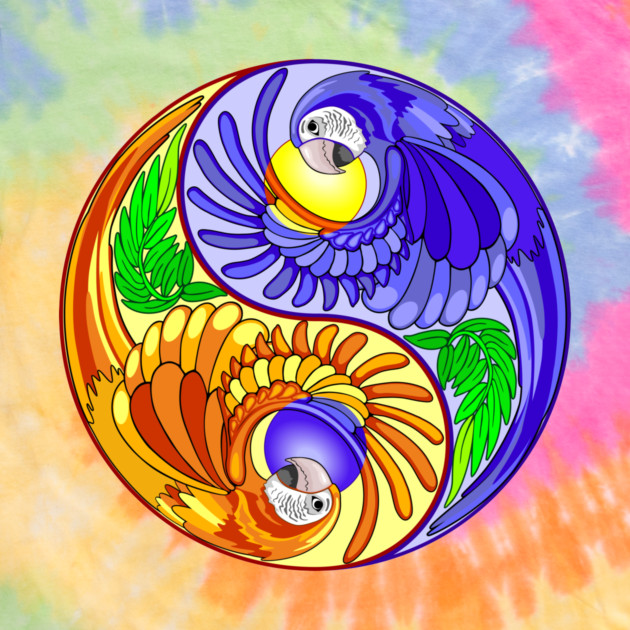 Yin Yang Macaw Parrot Zen Sign by BluedarkArt