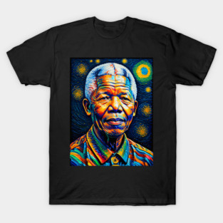 Nelson Mandela in starry night T-Shirt