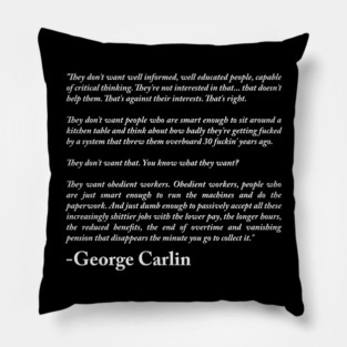 George Carlin Quote Pillow