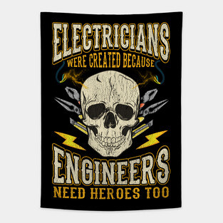 Electricians Funny Quotes Electrician Humor Sayings Gift Tapestry
