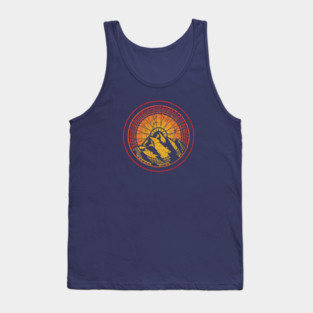 MTB Mountain Biking Rust Sun Tread Design Tank Top