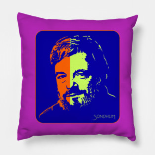 Sondheim, Blue Background Pillow