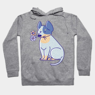Blue Heeler and Flowers Hoodie