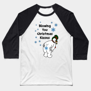Blowing You Christmas Kisses Baseball T-Shirt