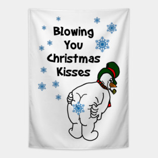 Blowing You Christmas Kisses Tapestry