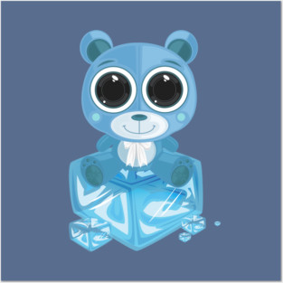 Teddy Bear - Cool Blue Posters and Art