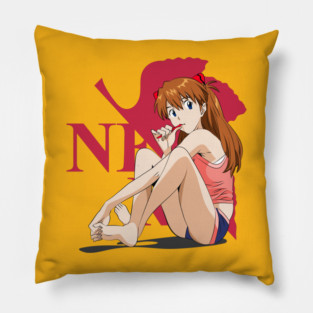 Morning Routine with Asuka langley - Neon Genesis Evangelion Pillow