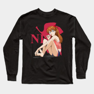 Morning Routine with Asuka langley - Neon Genesis Evangelion Long Sleeve T-Shirt