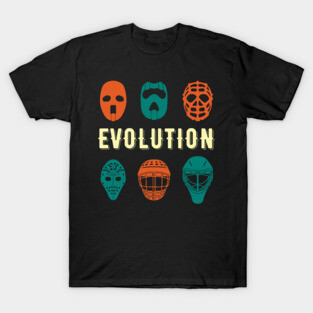 Ice Hockey Player Goalie Mask Evolution Goalkeeper Gift Idea T-Shirt