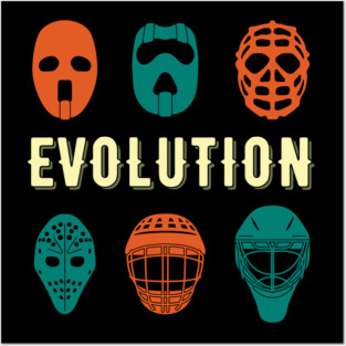 Ice Hockey Player Goalie Mask Evolution Goalkeeper Gift Idea Posters and Art