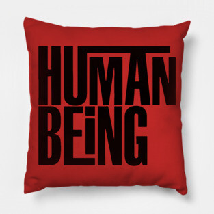Human Being (black) Pillow