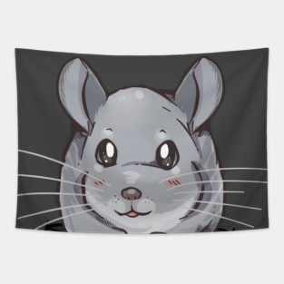Pocket Cute Grey Chinchilla Tapestry