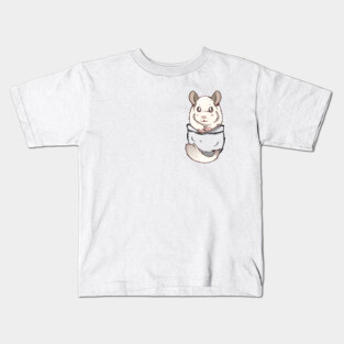 Pocket Cute White Chinchilla Kids T-Shirt