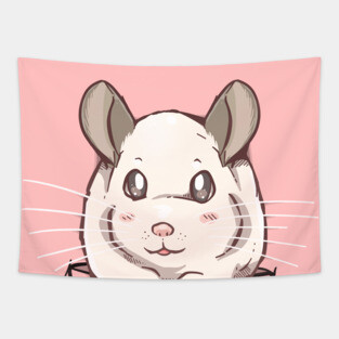 Pocket Cute White Chinchilla Tapestry