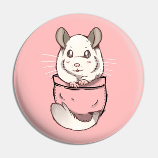 Pocket Cute White Chinchilla Pin