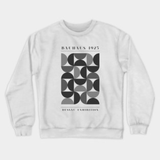 Bauhaus Exhibition 1925 Geometric Black and White Crewneck Sweatshirt