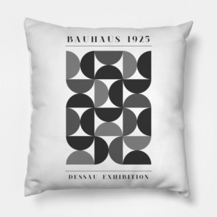 Bauhaus Exhibition 1925 Geometric Black and White Pillow