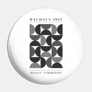 Bauhaus Exhibition 1925 Geometric Black and White Pin