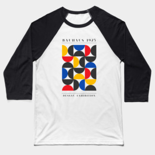 Bauhaus Exhibition 1925 Geometric Circles, Block Colour Baseball T-Shirt