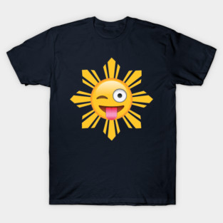 Philippines Sun Tongue Out Wink Emoji T-Shirt