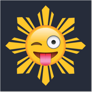 Philippines Sun Tongue Out Wink Emoji Posters and Art