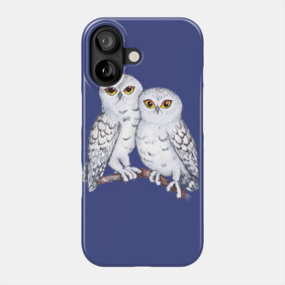 Two lovely snowy owls Phone Case