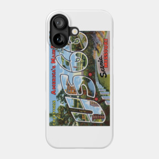 Greetings from the US Route 66 in Scenic Missouri - Vintage Large Letter Postcard Phone Case