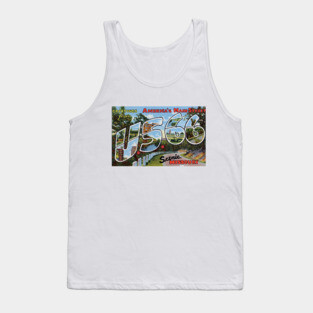 Greetings from the US Route 66 in Scenic Missouri - Vintage Large Letter Postcard Tank Top