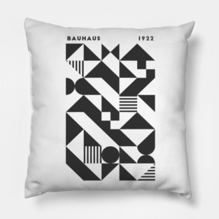 Bauhaus 1922 Black and White Geometric Pillow