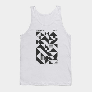 Bauhaus 1922 Black and White Geometric Tank Top