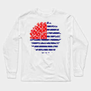 4th Of July Sunflower America USA Long Sleeve T-Shirt