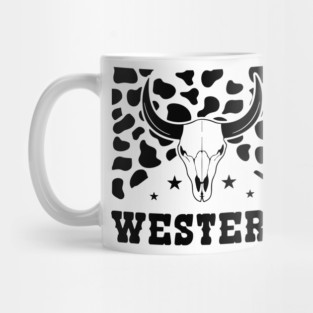 Western Sign, Cow Skin, Bull Skull, Cowboy Mug