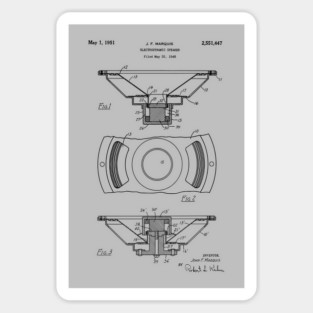 Audio Speaker Patent Blueprint 1951 Sticker