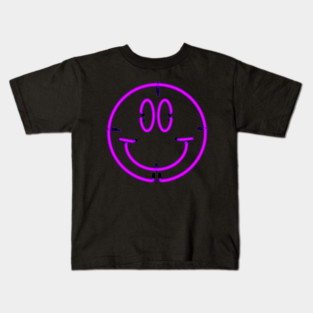 Neon Happy Face Kids T-Shirt
