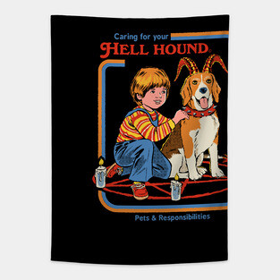 Caring For Your Hell Hound Tapestry