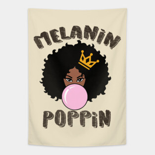 Melanin Poppin Black Queen Gift Tapestry