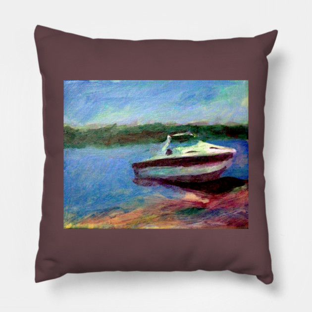 Fishing Boat 2017 Pillow by DonWillisJrArt
