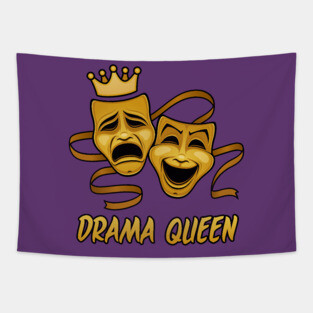 Drama Queen Comedy And Tragedy Gold Theater Masks Tapestry
