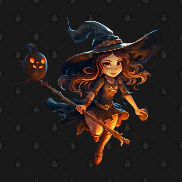 Halloween Witch On Broomstick by CoolHippoQuotes