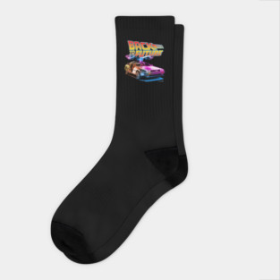 Delorean Back To the Future Synthwave Colors Socks