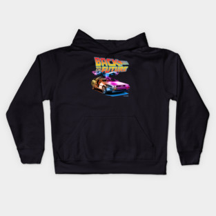 Delorean Back To the Future Synthwave Colors Kids Hoodie