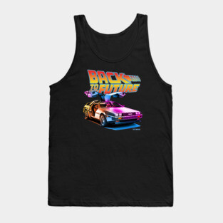 Delorean Back To the Future Synthwave Colors Tank Top