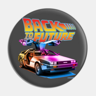 Delorean Back To the Future Synthwave Colors Pin