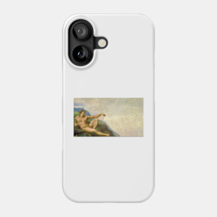 Michelangelo's Adam meets reality Phone Case