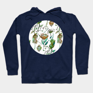Protea Flower Orange Hoodie