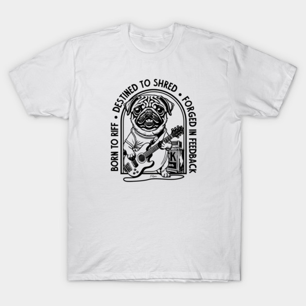 Rockstar Pug. Solo Vibes T-Shirt by filiposwear